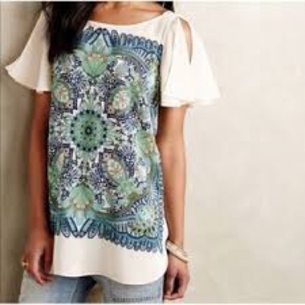 Anthropologie Maeve Ludovica Silk Tunic Top